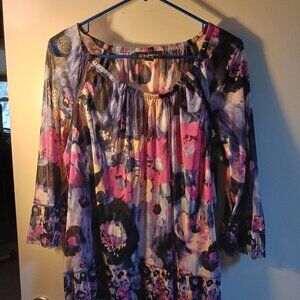 I-N-C International Concepts Women's sheer floral blouse